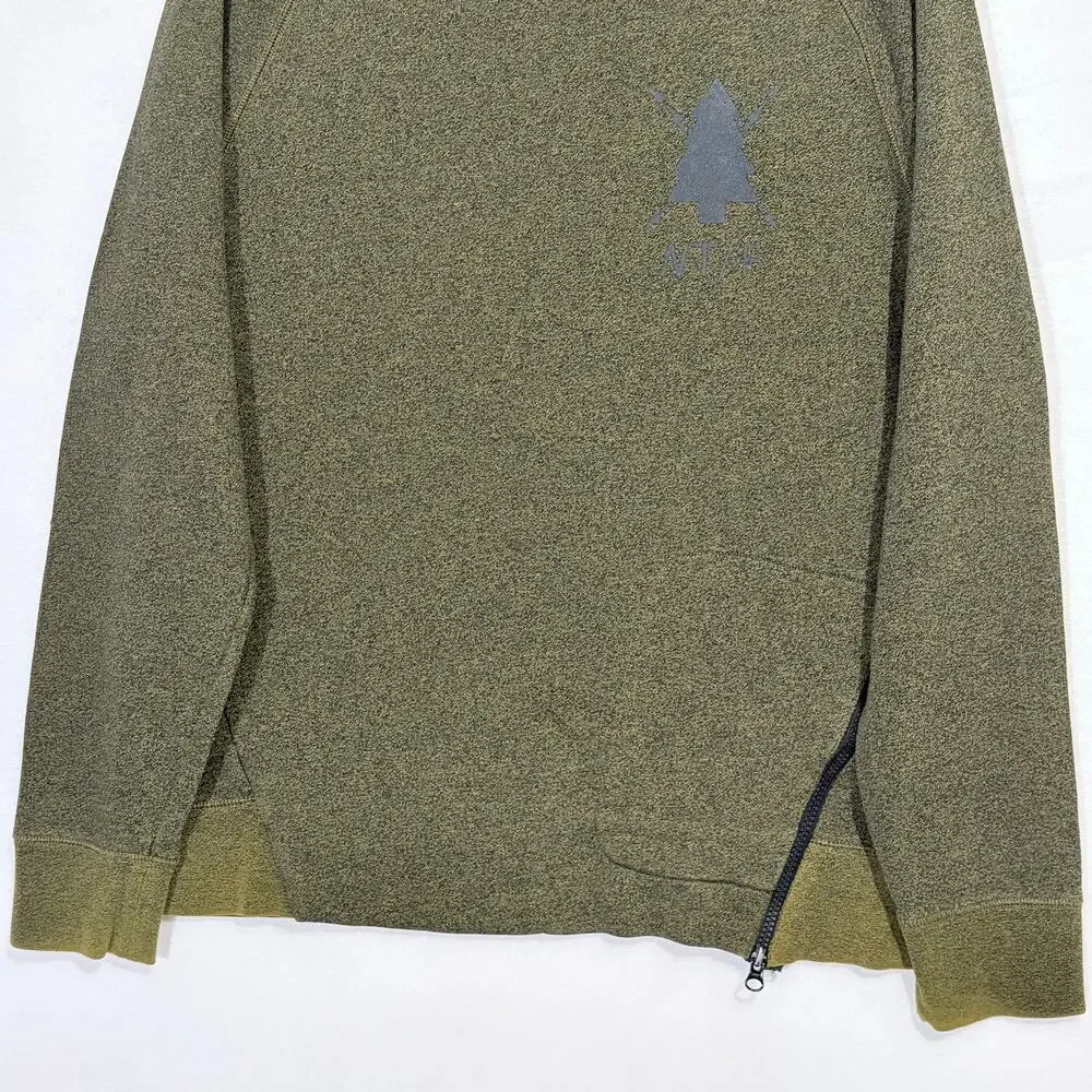 Nike Sweatshirt Men’s Large Green Pullover Athletic Long Sleeve Side Zip